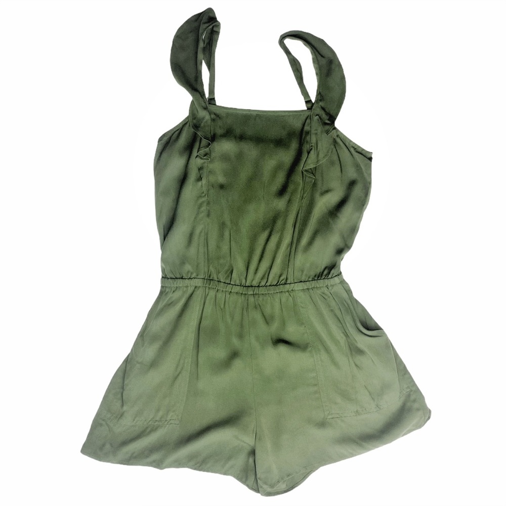 Old Navy Hunter Green Romper w/ruffle straps NWT